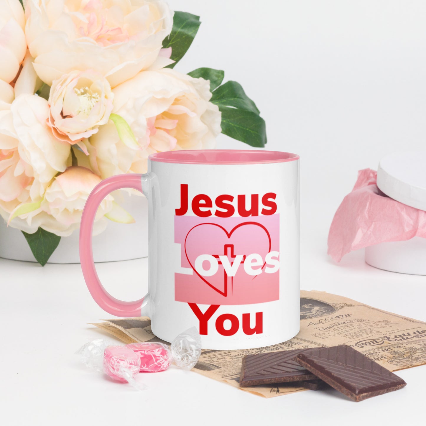 Jesus Loves You Mug with Color Inside