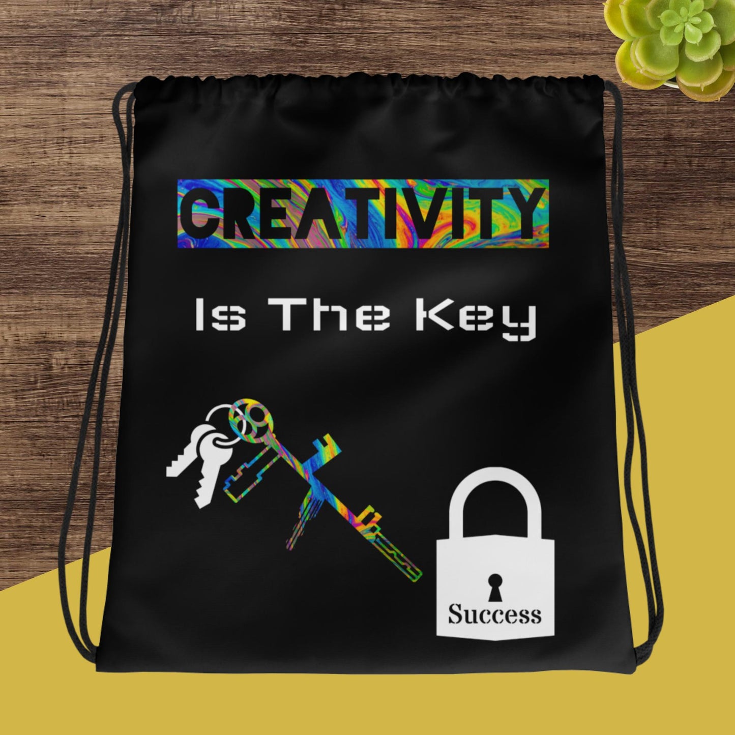 Creativity is the Key #2 Drawstring bag