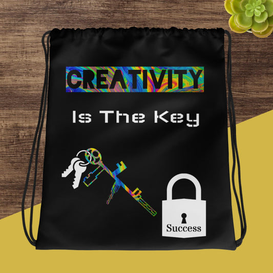 Creativity is the Key #2 Drawstring bag