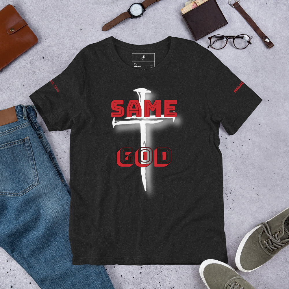 Same God Unisex black t-shirt